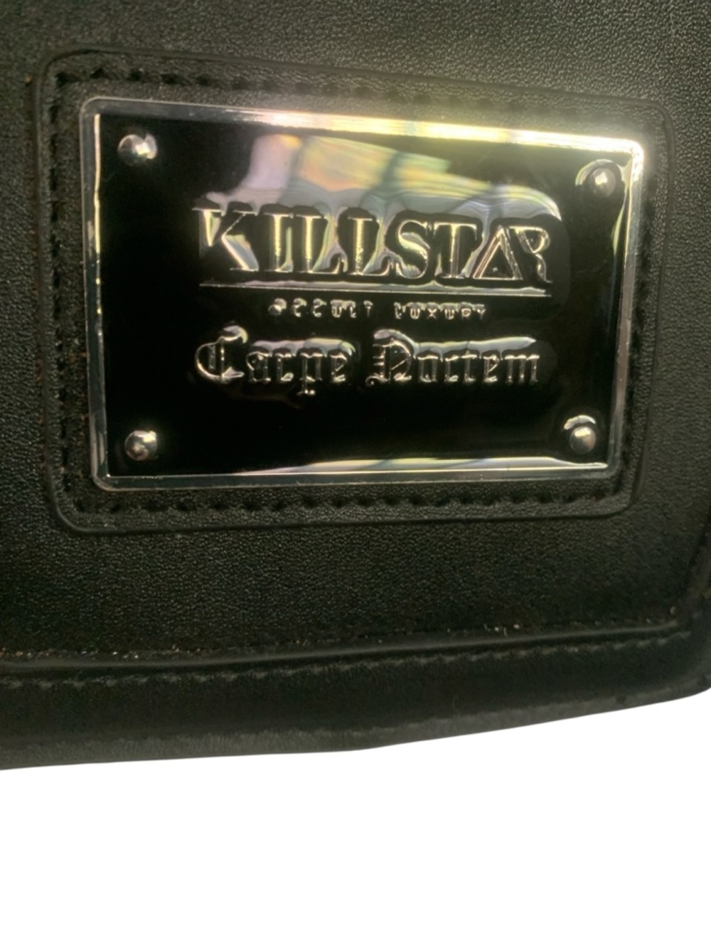 KILLSTAR Sickly Sweet Faux Leather Coffin Shape Bat Wing Back Pack Purse - Picture 3 of 8